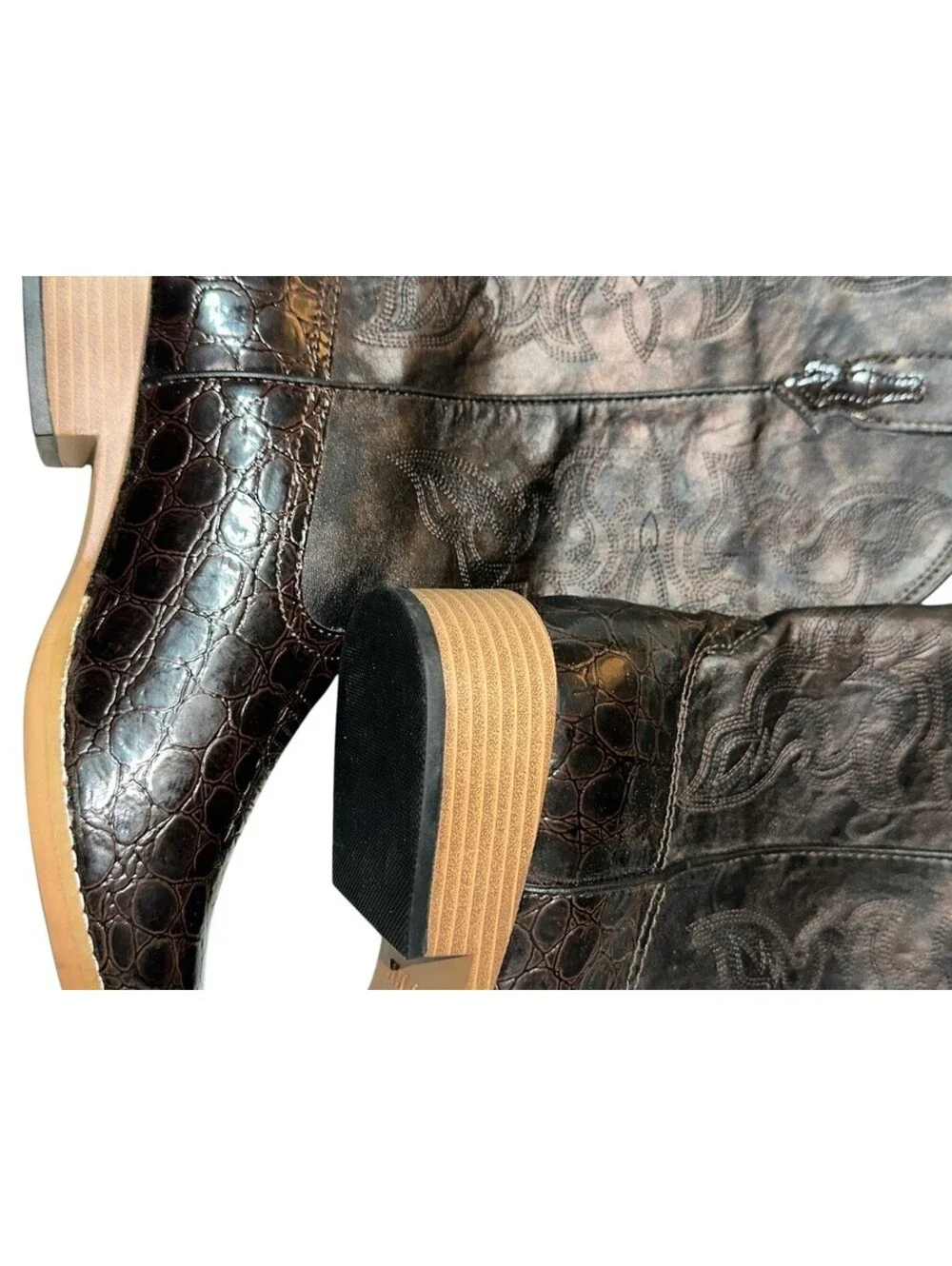 Roper Women's Riley Caiman Print Western Boots Size 9 NWT